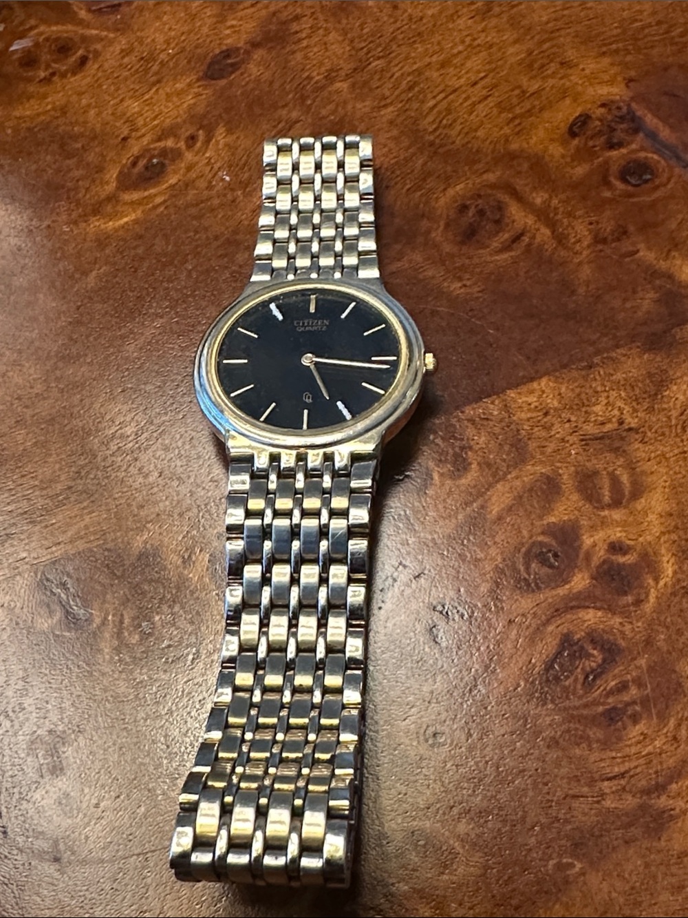 Citizen Two-Tone Gold and Silver Bracelet Watch with Black Dial